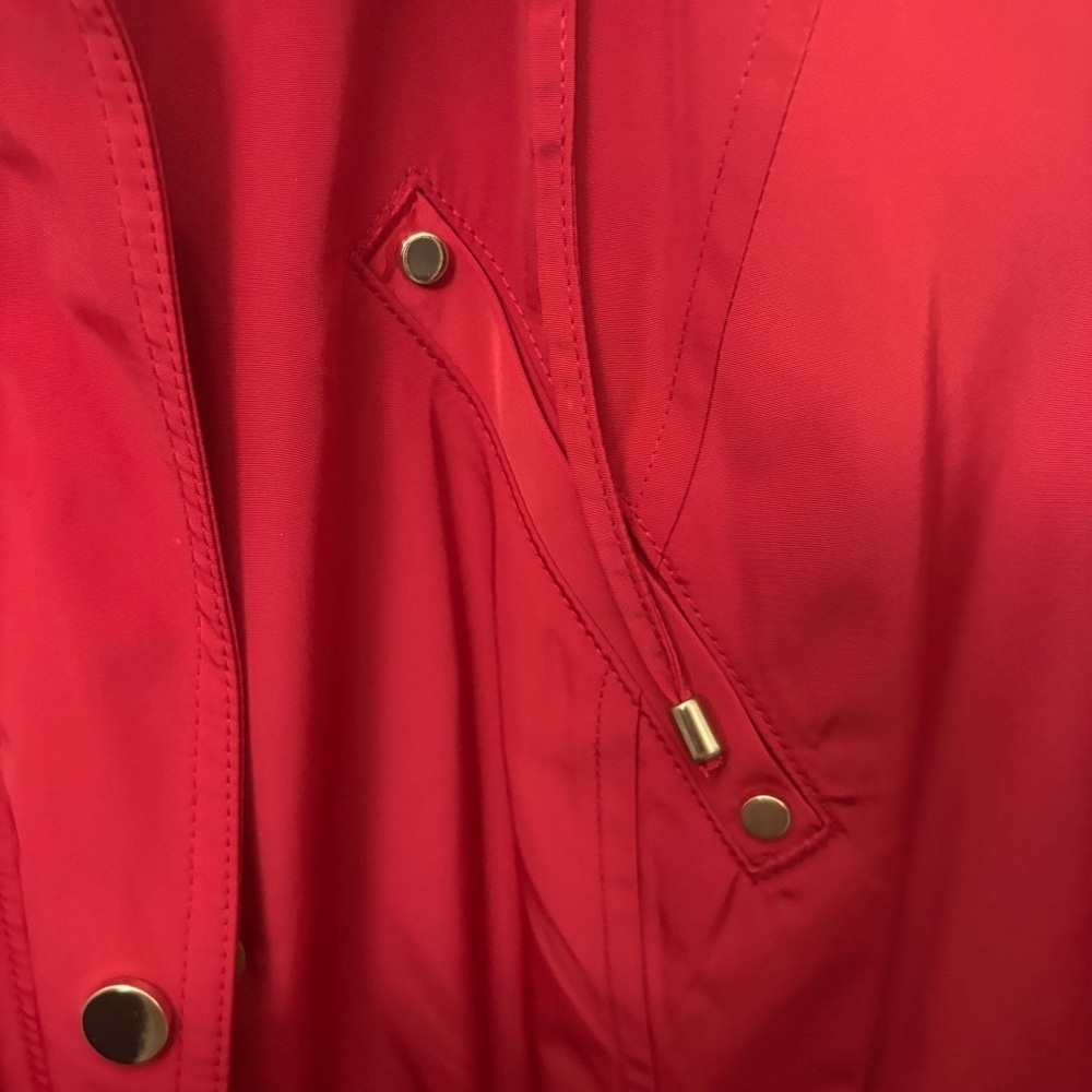 Charter Club Vibrant Red Utility Jacket with Hood - Picture 5 of 14